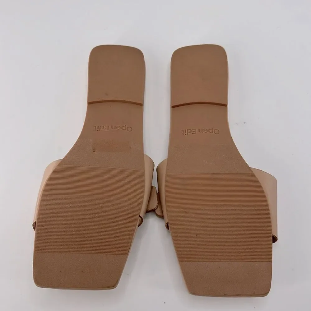 Open Edit Lely Slide Madalion Slide Square Toe Sandal